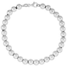 Load image into Gallery viewer, 925 Sterling Silver High Polish Bead Ball Chain Necklace Bracelet 6mm 7" to 20"
