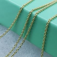 Load image into Gallery viewer, 14K Solid Yellow Gold Cable Link Chain Necklace Women Girl 1.3mm 16" 18" 20"
