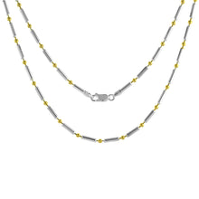 Load image into Gallery viewer, 925 Sterling Silver Two Tone Gold Plated Pallini Bead Ball Chain Necklace 2.6mm
