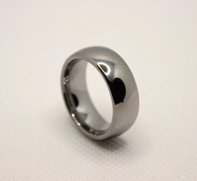 Load image into Gallery viewer, Tungsten Carbide Plain Smooth Domed Mirror Polish Finish Wedding Band Ring 8mm
