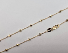 Load image into Gallery viewer, 14K Yellow Gold Bead Rolo Chain Bracelet Anklet Diamond Cut 2mm Link 7" 10"
