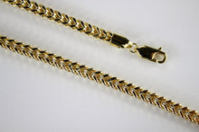 Load image into Gallery viewer, 10K Yellow Gold Hollow Franco Necklace Chain Box Link Men Women 5mm 24" ~ 40"
