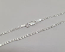 Load image into Gallery viewer, 925 Sterling Silver Figaro Chain Necklace Beveled Edge from Italy 2.5mm 16"-30"
