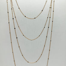 Load image into Gallery viewer, 14K Solid Rose Gold Rolo with Bead Chain Necklace 1mm Size 16-24"

