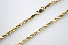 Load image into Gallery viewer, Authentic 14K Yellow Gold Rope Twist Link Chain Necklace 3mm x 18" ~ 30"
