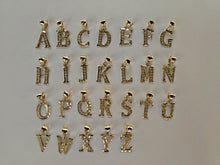 Load image into Gallery viewer, 14K Solid Yellow Gold Initial Pendant Letter Charm Necklace Alphabet Diamond Cut
