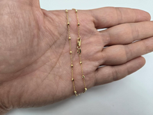 Load image into Gallery viewer, 14K Yellow Gold Bead Rolo Chain Bracelet Anklet Diamond Cut 2mm Link 7" 10"
