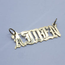 Load image into Gallery viewer, 10K Solid Yellow Gold Handmade Personalized Custom Name Pendant Old English
