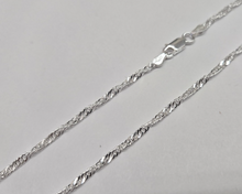 Load image into Gallery viewer, 925 Sterling Silver Twisted Singapore Chain Necklace Diamond Cut 2.2mm 7" to 30"
