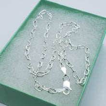 Load image into Gallery viewer, Sterling Silver Boston Link Chain Italy Necklaces Bracelets 3mm Size 7" ~ 30"

