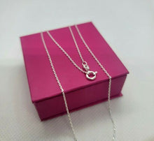 Load image into Gallery viewer, 925 Sterling Silver Very Thin Fine Boston Link Chain Necklace 1mm 16" 18" 24"
