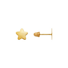 Load image into Gallery viewer, 14K Yellow Gold 6.5x6mm Star Shape Stud Earrings High Polished Screw Backing
