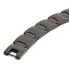 Load image into Gallery viewer, Tungsten Carbide Black Hexagon Faceted Magnetic Therapy Bracelet, 1/2 Inch Wide
