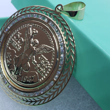Load image into Gallery viewer, 14K Solid Yellow Gold Centenario Pendant with Bezel Mexican 50 Pesos 2 Sizes
