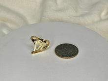Load image into Gallery viewer, 10k Solid Yellow Gold Slanted Heart Cursive Initial Letter Alphabet Ring
