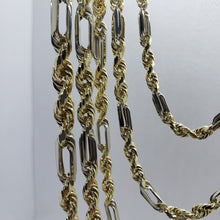 Load image into Gallery viewer, Authentic 14k Gold Two Tone Figarope Chain Necklace or bracelet 3mm-6mm 7"-30"
