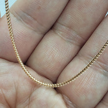 Load image into Gallery viewer, 14K Solid Rose Gold Franco Chain Necklace For Women 1mm Size 16" ~ 24"
