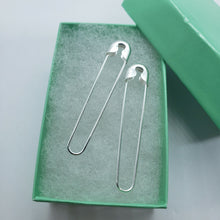Load image into Gallery viewer, 925 Sterling Silver High Quality Safety Pin Charm Brooch or Earrings Made Italy
