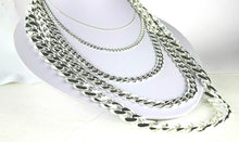 Load image into Gallery viewer, .925 Sterling Silver Cuban Curb Link Chain Necklace 1mm~9mm Men Women 16"~40"
