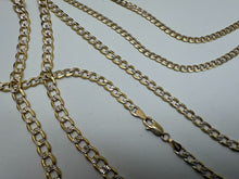 Load image into Gallery viewer, 10k Two Tone Yellow White Gold Hollow Cuban Link Chain 3.5mm-5.4mm / 16"-30"
