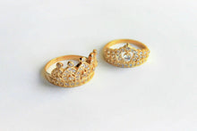 Load image into Gallery viewer, Authentic 10k Solid Yellow Gold Cubic Zirconia Polished Crown Ring [2 Styles]
