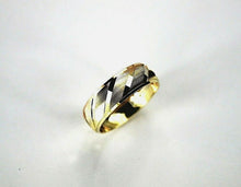 Load image into Gallery viewer, 14K Tricolor GOLD Wedding Band Ring Diamond Cut 6mm Size 5~13 With Engraving
