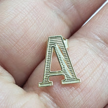 Load image into Gallery viewer, 10K solid Yellow Gold Diamond Cut Initial Alphabet Letter Stud Earrings A to Z
