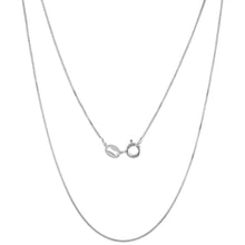 Load image into Gallery viewer, 925 Sterling Silver Very Fine Thin Box Chain Necklace Women 0.7mm 16" to 18"
