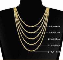 Load image into Gallery viewer, Authentic 14K Solid Yellow Gold Box Chain Necklace 1mm-2.5mm All Size 16"-30"
