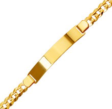 Load image into Gallery viewer, 14K Yellow Gold ID Bracelet 8mm ID 8mm Wide Curb Light Chain 8" 8.5" Engraving
