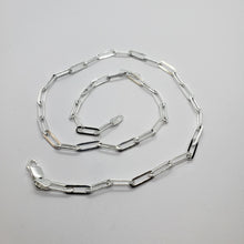 Load image into Gallery viewer, 925 Sterling Silver Paperclip Chain Necklace Bracelet Italy 4mm Sizes 7-30 inch
