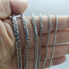 Load image into Gallery viewer, Sterling Silver Franco Chain Necklace Rhodium Finish Italy 1.5mm-4.5mm 16"-36"
