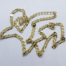 Load image into Gallery viewer, Authentic 14K Solid Yellow Gold Concave Mariner Chain Necklace 4.6mm 22" ~ 26"
