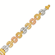 Load image into Gallery viewer, 14K Tri Color Gold 15 Anos Quinceanera Diamond Cut Faceted ID Bracelet 6mm/8mm
