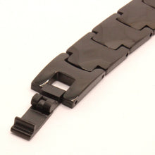 Load image into Gallery viewer, Tungsten Carbide Black Faceted Links Magnetic Therapy Bracelet, 1/2 Inch Wide
