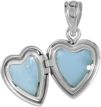 Load image into Gallery viewer, 1/2Inch Sterling Silver diamond Heart Locket for Photo with/out Chain 16-24 inch
