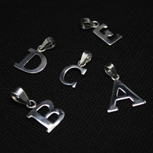 Load image into Gallery viewer, 925 Sterling Silver Alphabet Initial Pendant Plain Slab Serif Upper Case Letter
