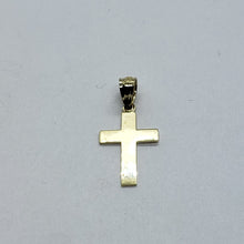 Load image into Gallery viewer, 10K Yellow Gold High Polish Simple Flat Cross Charm Pendant Crucifix 3 Sizes

