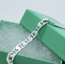 Load image into Gallery viewer, 925 Sterling Solid Silver Italy Flat Mariner Link Chain Necklace 5.8mm 26"
