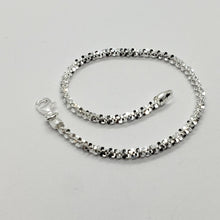 Load image into Gallery viewer, Sterling Silver Sparkle Rock Chain Necklaces &amp; Bracelets 2.9mm Diamond Cut 7-24"
