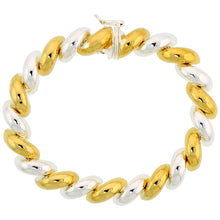 Load image into Gallery viewer, 925 Sterling Silver Two Tone Gold-Plated San Marco Necklace Bracelet 8mm 7"-18"
