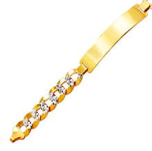 Load image into Gallery viewer, 14K White Pave Gold Curb Light ID Bracelet 11mm/11mm 8" Engraving Available
