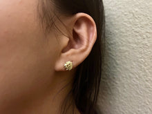 Load image into Gallery viewer, 10K Gold Authentic Nugget Round Diamond Cut Stud Earrings for Men Women 4 Sizes
