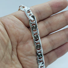Load image into Gallery viewer, Sterling Solid Silver Italy Flat Mariner Link Chain Necklace Bracelet 9.2mm 8~30
