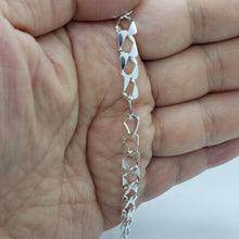 Load image into Gallery viewer, 925 Sterling Silver Flat Mariner Link Chain Bracelet 7mm 1/4 inch Wide 7" Long
