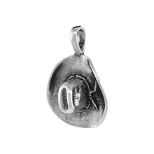 Load image into Gallery viewer, 925 Sterling Silver Cowboy Hat Pendant Antique Finished 7/8 (22mm) Inch Tall
