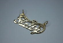 Load image into Gallery viewer, 10K Solid Yellow Gold Personalized Custom Handmade Name Pendant Charm Flower
