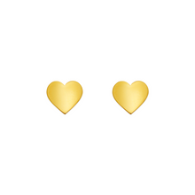 Load image into Gallery viewer, 14K Yellow Gold 7x6.5mm Heart Shape Stud Earrings High Polished Screw Backing
