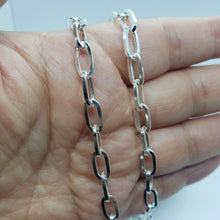 Load image into Gallery viewer, 925 Sterling Silver Paperclip Chain Necklace Bracelet 5.5 mm Sizes 7-30 inch
