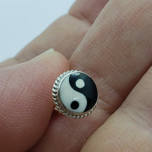 Load image into Gallery viewer, 925 Solid Sterling Silver Yin Yang Stud Earrings 3/8 inch (10mm) for Women Girl

